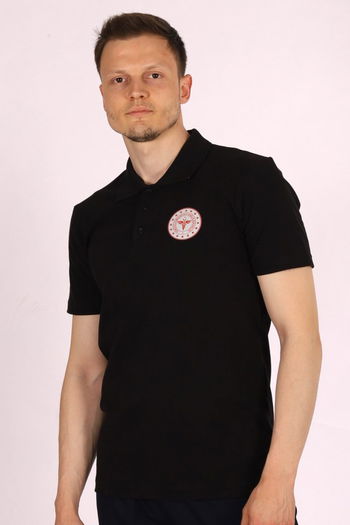 Siyah 112 Acil Sağlık Polo Yaka Tişört Unisex