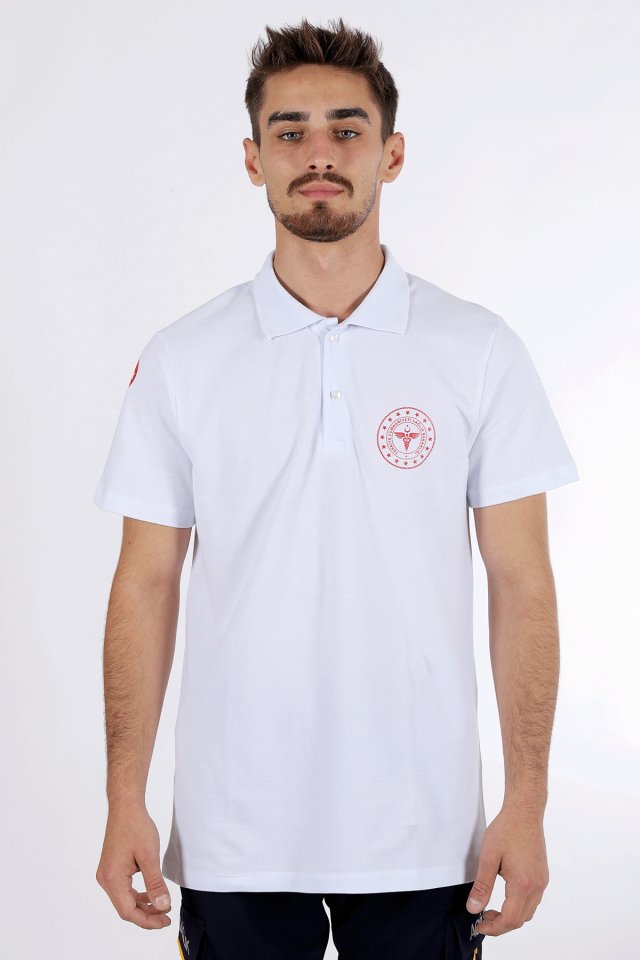 Beyaz 112 Acil Sağlık Polo Yaka Tişört Unisex