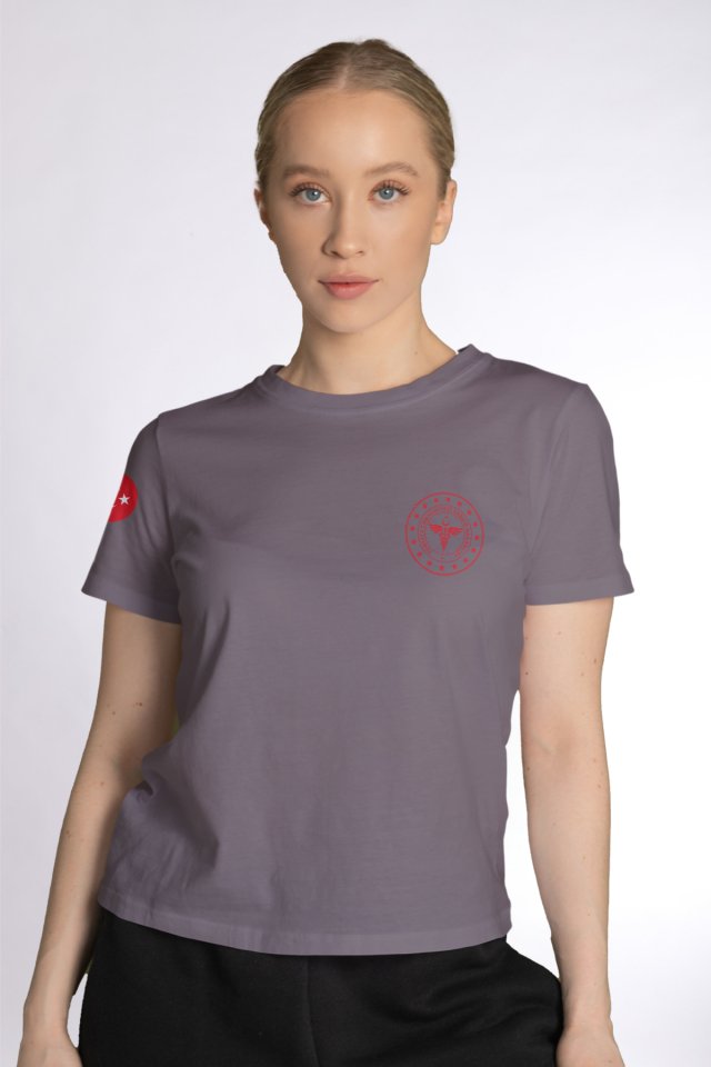 Gri 112 Acil Sağlık Bisiklet Yaka Tişört Unisex