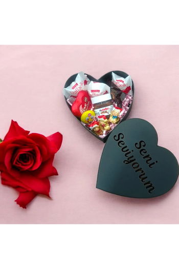 Seni seviyorum kalp kutuda çikolata&nutella