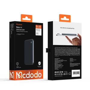 Mcdodo MC-2931 MetaAir 20W 5000mAh Ultra İnce Metal Manyetik Kablosuz Powerbank Siyah - Görsel 7