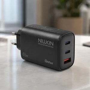Nillkin NL-65W 65W GaN 2xType-C + USB-A Hızlı Şarj Adaptörü Siyah - Görsel 3