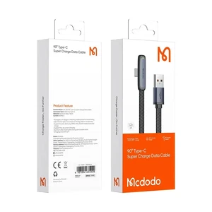 Mcdodo CA-3340 Usb-A to Type-c 100w 90° Açılı Hızlı Şarj & Data Kablosu 6a 1.2m - Siyah - Görsel 6