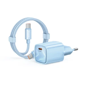 Mcdodo CH-8265 Nano Serisi 65W Tek Type-C Port Hızlı Şarj Adaptörü + Type-C to Type-C Kablo Mavi - Görsel 2