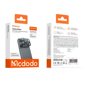 Mcdodo PF-2255 VisionMax Serisi iPhone 18 Pro Max Uyumlu Tam Kaplama Ultra Şeffaf Kamera Lens Koruyucu Siyah - Görsel 2