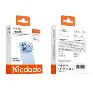 Mcdodo PF-2257 VisionMax Serisi iPhone 18 Pro Max Uyumlu Tam Kaplama Ultra Şeffaf Kamera Lens Koruyucu Mavi - Görsel 2