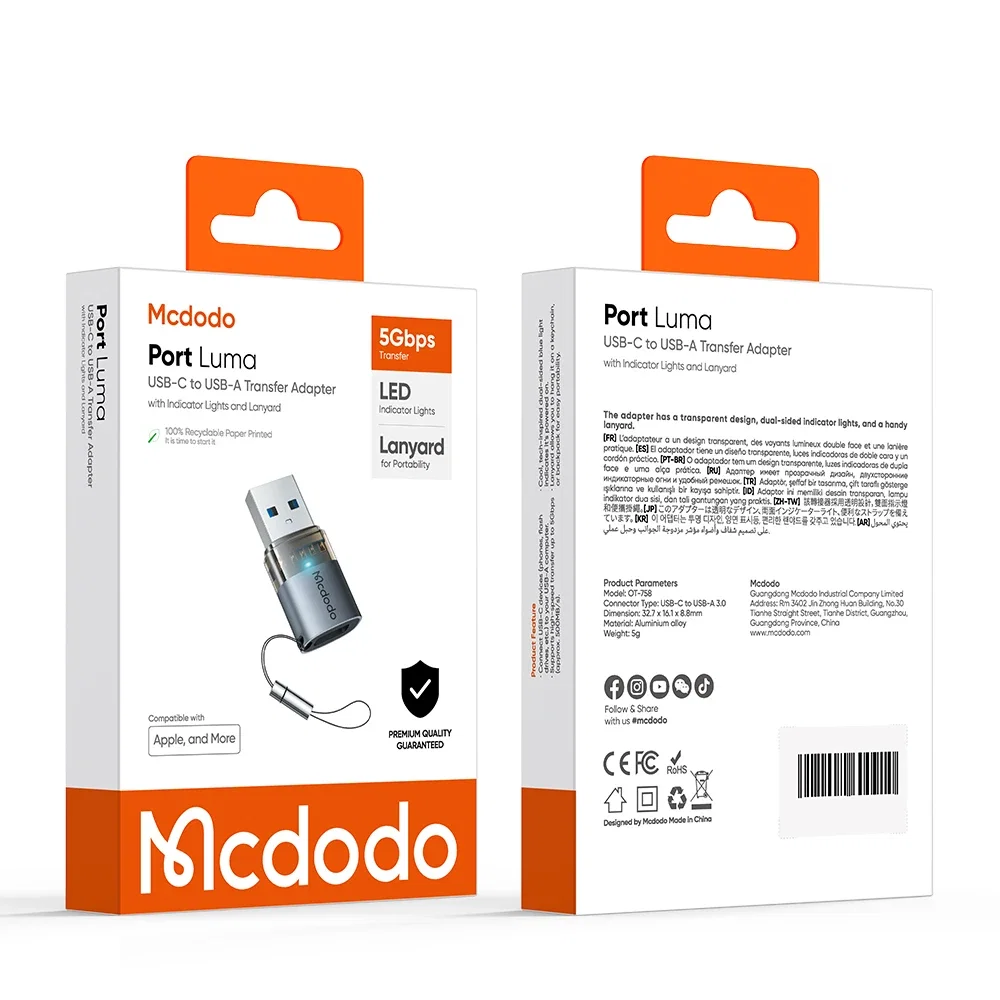 Mcdodo OT-7580 Type-C to USB-A 3.0 Dönüştürücü Adaptör, Şarj Göstergeli - Görsel 7