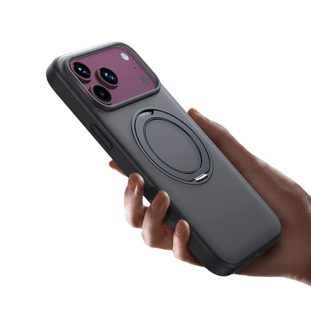 Mcdodo PC-2502 OBase iPhone 18 Pro Uyumlu Manyetik 360° Halka Standlı , Kamera Tuşlu Kılıf Siyah - Görsel 1