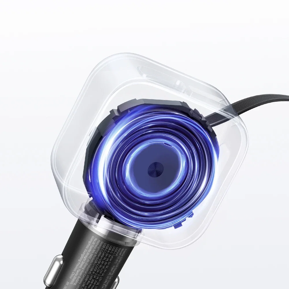 Mcdodo CC-8710 FreeGo Pro 130W LED Ekranlı 80cm Dahili Geri Çekilebilir Type-C Kablolu Araç Çakmaklık - Görsel 7