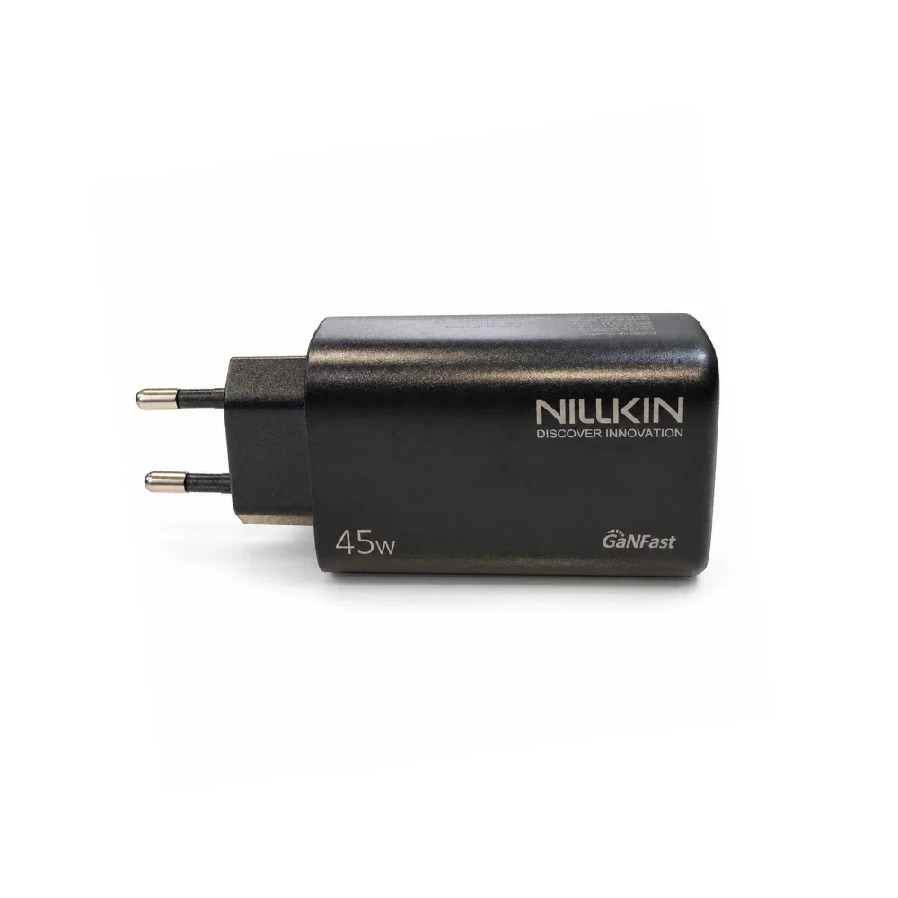 Nillkin NL-45W 45W GaN USB-C + USB-A Çift Port Hızlı Şarj Adaptörü - Siyah - Görsel 1