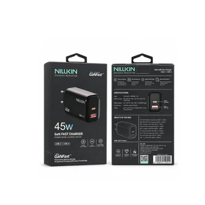 Nillkin NL-45W 45W GaN USB-C + USB-A Çift Port Hızlı Şarj Adaptörü - Siyah - Görsel 5