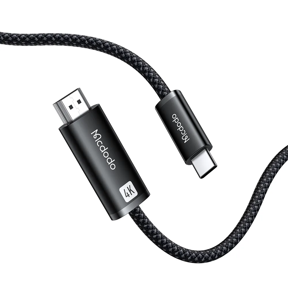 Mcdodo CA-7900 Cab Flow 4K 60Hz USB-C To HDMI Görüntü ve Ses Aktarım Kablosu 2 Metre - Siyah - Görsel 1
