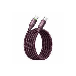 Mcdodo CA-6874 Cab Luma 60W 3A Type-C To Type-C LED Işık Göstergeli Hızlı Şarj Kablosu 1 Metre - Bordo - Görsel 4