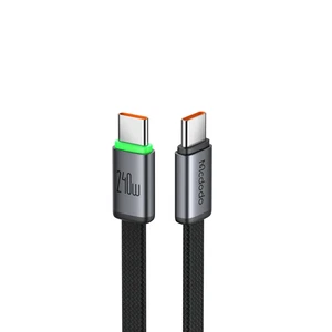 Mcdodo CA-7163 Cab Luma 240W Type-C To Type-C LED Işık Göstergeli Örgülü Hızlı Şarj ve Data Kablosu 2 Metre - Siyah - Görsel 8