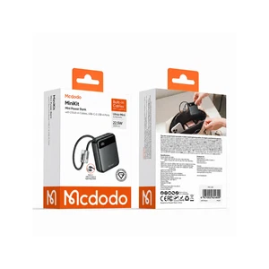 Mcdodo MC-2480 MiniKit 10000mAh 22.5W Dahili Type-C ve Lightning Kablolu USB-C USB-A Çıkışlı Mini Hızlı Şarj Powerbank Siyah - Görsel 11