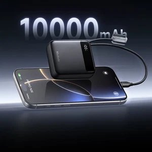 Mcdodo MC-2480 MiniKit 10000mAh 22.5W Dahili Type-C ve Lightning Kablolu USB-C USB-A Çıkışlı Mini Hızlı Şarj Powerbank Siyah - Görsel 6