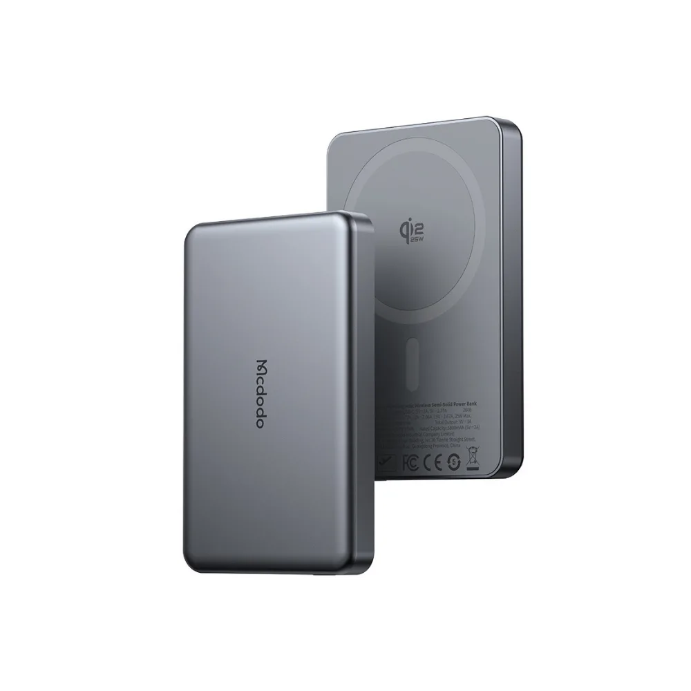 Mcdodo MC-9951 Ultima 10000mAh 25W Qi2.2 Manyetik Kablosuz Hızlı Şarj Powerbank Yarı Katı Batarya Teknolojili Siyah - Görsel 2