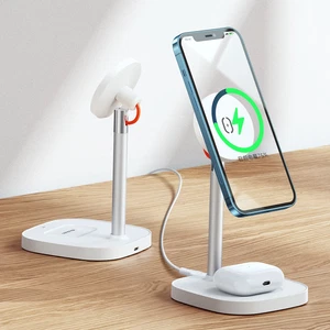 Mcdodo CH-7340 TWS Wireless Şarj + MagSafe Manyetik Tutuculu Şarj Standı Beyaz - Görsel 2