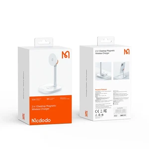 Mcdodo CH-7340 TWS Wireless Şarj + MagSafe Manyetik Tutuculu Şarj Standı Beyaz - Görsel 12