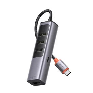 Mcdodo HU-1120 1xType-C + 4xUSB 3.0 Çoklayıcı Adaptör Gri - Görsel 2