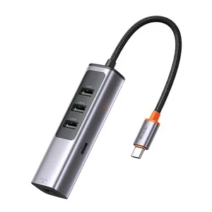 Mcdodo HU-1120 1xType-C + 4xUSB 3.0 Çoklayıcı Adaptör Gri - Görsel 1