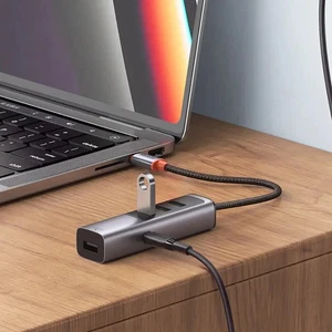 Mcdodo HU-1120 1xType-C + 4xUSB 3.0 Çoklayıcı Adaptör Gri - Görsel 7
