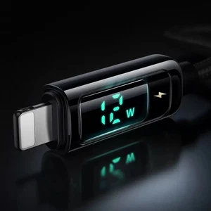 Mcdodo CA-9940 USB-A to Lightning Dijital Ekranlı Şarj ve Data Kablosu 1.2M 3A Siyah - Görsel 5