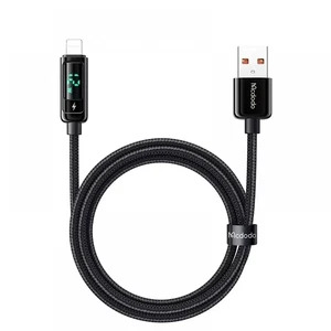 Mcdodo CA-9940 USB-A to Lightning Dijital Ekranlı Şarj ve Data Kablosu 1.2M 3A Siyah - Görsel 2