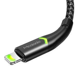 Mcdodo CA-7840 Çift Led Işıklı USB A To Lightning Şarj Kablosu 2a 1 2m Siyah - Görsel 3