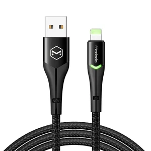 Mcdodo CA-7840 Çift Led Işıklı USB A To Lightning Şarj Kablosu 2a 1 2m Siyah - Görsel 2