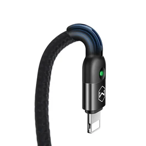 Mcdodo CA-6410 USB-A To Lightning LED Işıklı Spiralli Data Şarj Kablosu 1.8m Siyah - Görsel 3