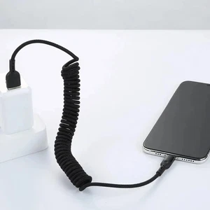 Mcdodo CA-6410 USB-A To Lightning LED Işıklı Spiralli Data Şarj Kablosu 1.8m Siyah - Görsel 2