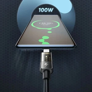 Mcdodo CA-3150 Usb-A to Type-c 100w Led Işıklı Power Off Süper Hızlı Data/şarj Kablosu 1.2m - Siyah - Görsel 6