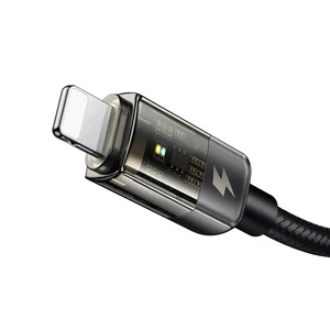 Mcdodo CA-3140 Usb-A To Lightning Led Işıklı Power Off 3a Hızlı Data/şarj Kablosu 1.2m - Siyah - Görsel 2