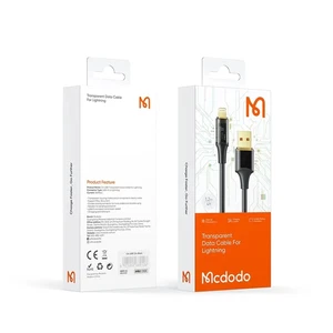 Mcdodo CA-2080 Lightning 3A Şeffaf Başlıklı Data Aktarım Ve Şarj Kablosu Siyah - 1.2m - Görsel 6
