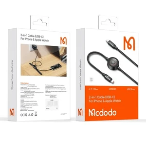 Mcdodo CA-2580 60w 1 Type-c Ve 1 Watch Kablosuz Şarj Kablosu- Siyah - Görsel 7