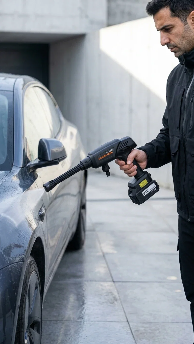 HX-3000 YÜKSEK BASINÇLI ARAÇ YIKAMA MAKİNESİ 260PSI 18.500RPM 4000MAH ÇİFT BATARYA YIKAMA TABANCASI - Görsel 8
