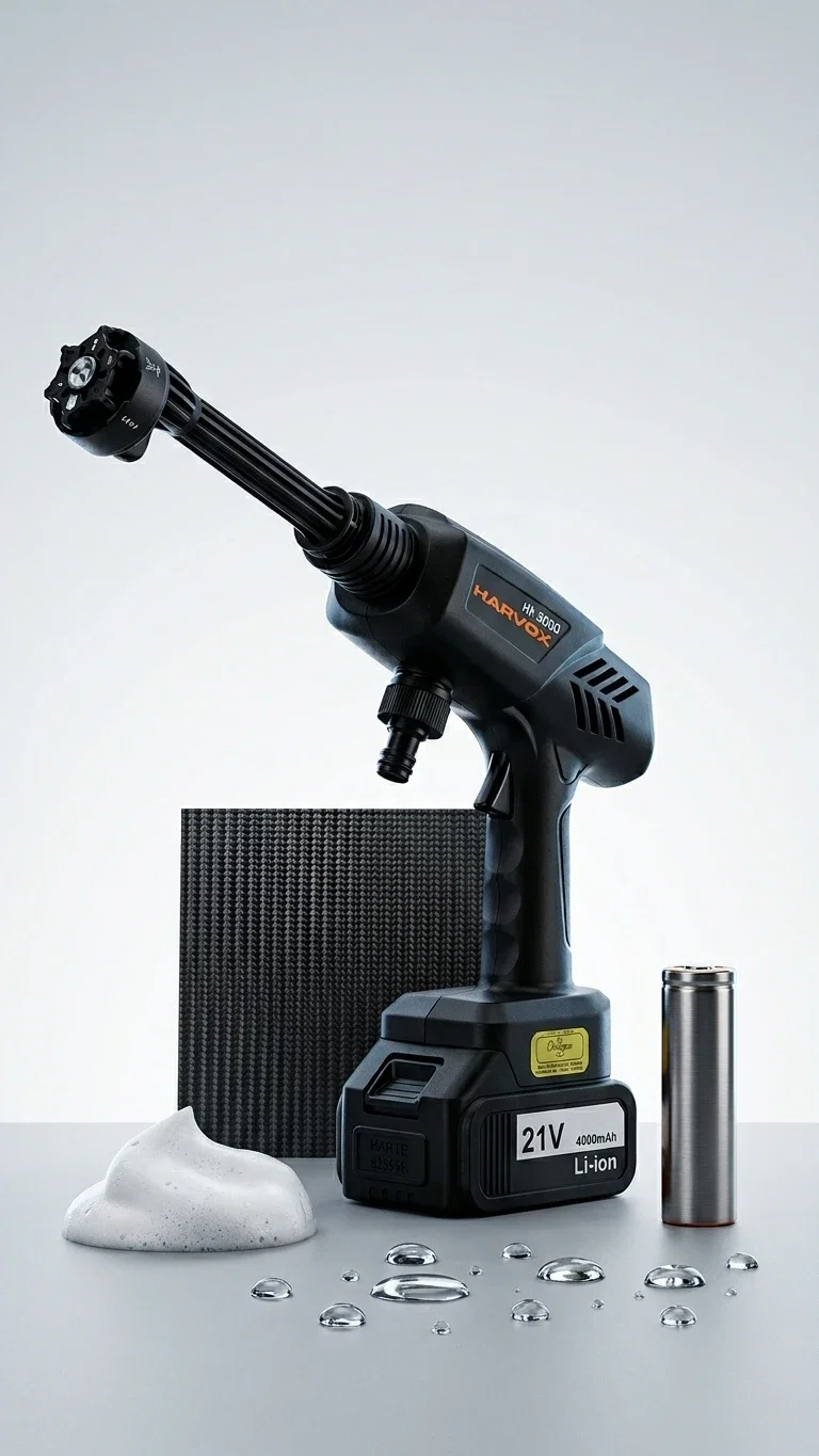 HX-3000 YÜKSEK BASINÇLI ARAÇ YIKAMA MAKİNESİ 260PSI 18.500RPM 4000MAH ÇİFT BATARYA YIKAMA TABANCASI - Görsel 3