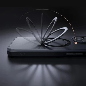 Mcdodo PC-4931 iPhone 16 Plus Uyumlu Halka Standlı Magsafe Siyah Kapak - Görsel 2