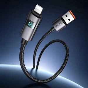 Mcdodo CA-6490 Usb-A- Yatay Led Ekranlı Aydınlatma Kablosu Siyah 1.2m - Görsel 1