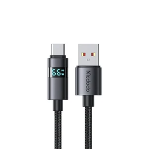 Mcdodo CA-6520 Usb-A To Type-c Kablosu Yatay Led Ekranlı Siyah - Görsel 1