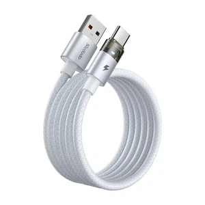 Mcdodo CA-6892 USB-A To Type-C Şeffaf LED Işıklı Şarj Kablosu 1.2m Beyaz - Görsel 5