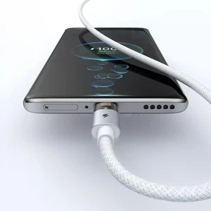 Mcdodo CA-6892 USB-A To Type-C Şeffaf LED Işıklı Şarj Kablosu 1.2m Beyaz - Görsel 3