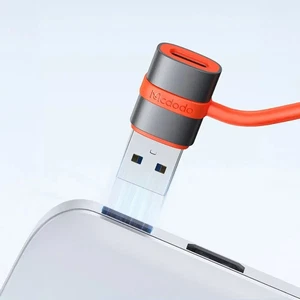 Mcdodo OT-3800 USB-C to USB-A 3.0 Adaptörü Silikon Kancalı Siyah - Görsel 1