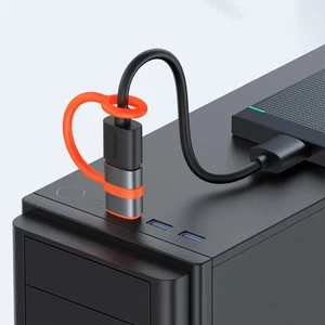 Mcdodo OT-3800 USB-C to USB-A 3.0 Adaptörü Silikon Kancalı Siyah - Görsel 4