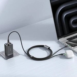 Mcdodo CA-6740 2-in-1 Kablo 100 W Type-c Type-c+Type-c 1.5 M Siyah Kablo - Görsel 4