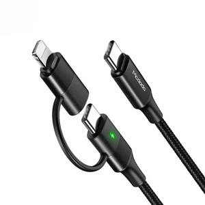 Mcdodo CA-7120 2'si 1 Arada 60W Type-C to Lightning ve Type-C LED'li Veri Kablosu 1.2M - Görsel 5