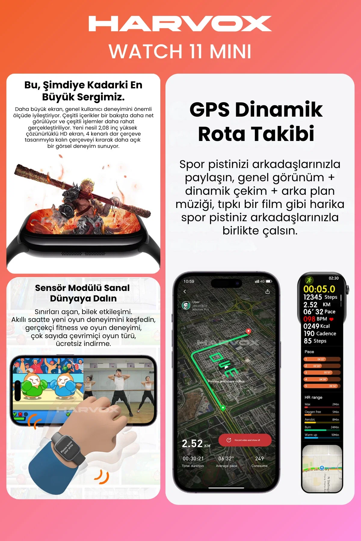 Watch 11 Mini Akıllı Saat Hediye Dolu Kutu İçeriği 2 Kordon Bileklik ve Fular Hediyeli - Görsel 2