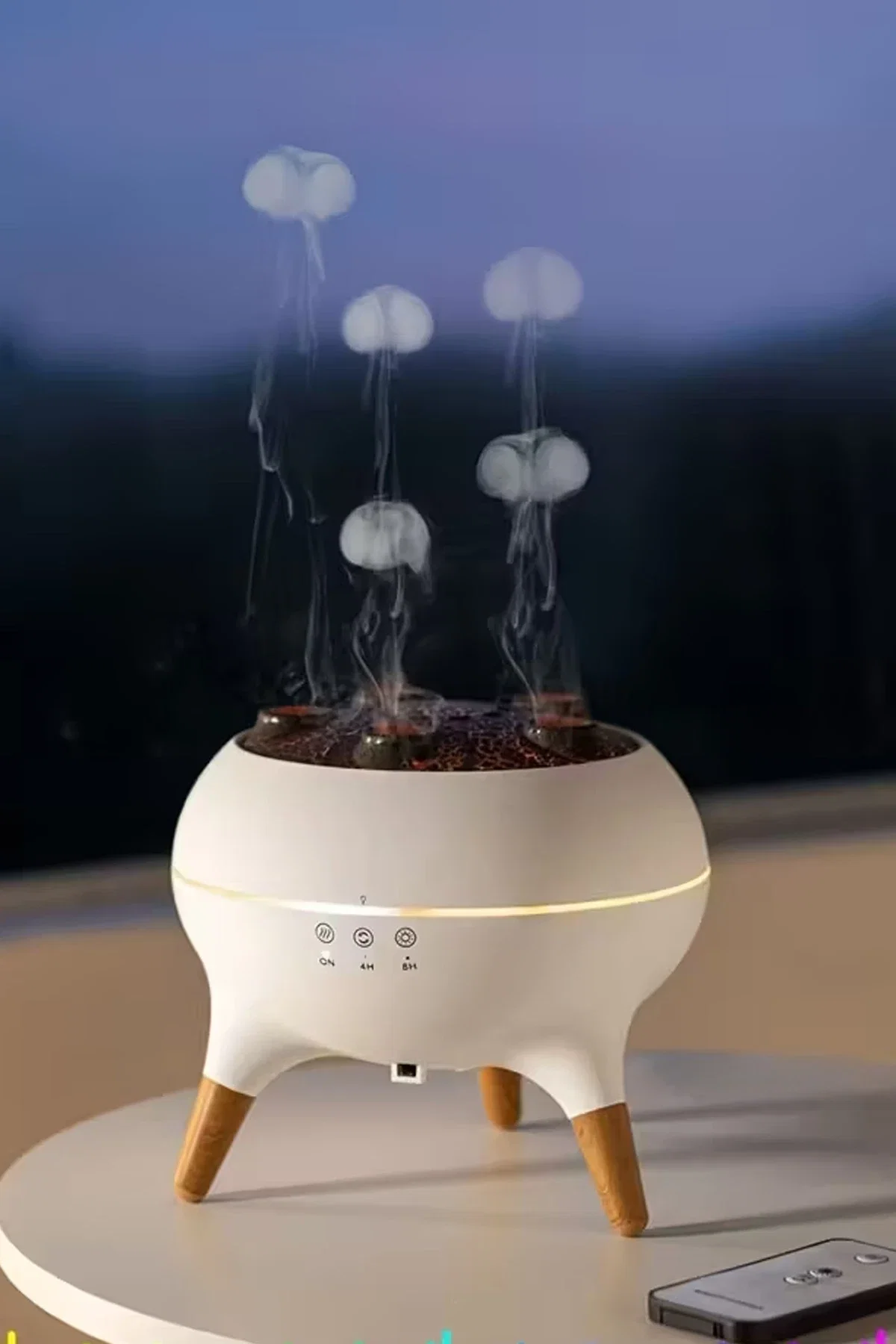 VENANDİN NOVARA 5 Çıkışlı Jellyfish Efektli Hava Nemlendirici ve Aroma Difüzörü, Alev Efektli RGB LED Işıklı, Uzaktan Kumandalı - Görsel 7