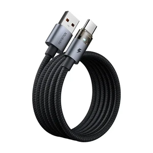 Mcdodo CA-6890 Usb-A to Type-c Şeffaf Kablo Şarj Işıklı 1.2m Siyah Kablo - Görsel 4